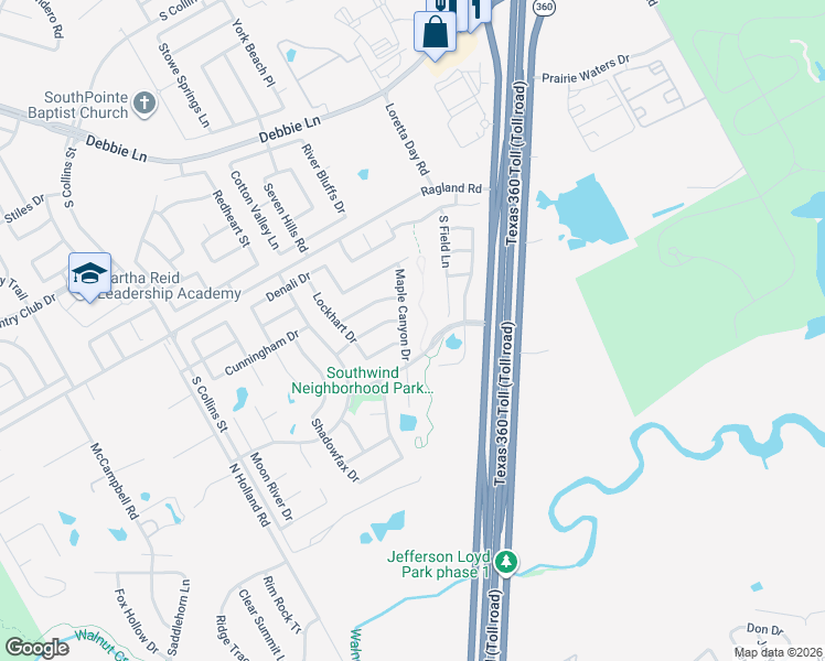 map of restaurants, bars, coffee shops, grocery stores, and more near 715 Millpond Drive in Arlington