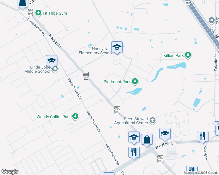 map of restaurants, bars, coffee shops, grocery stores, and more near 1415 Ravenwood Drive in Mansfield