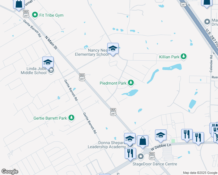 map of restaurants, bars, coffee shops, grocery stores, and more near 1408 Ravenwood Drive in Mansfield