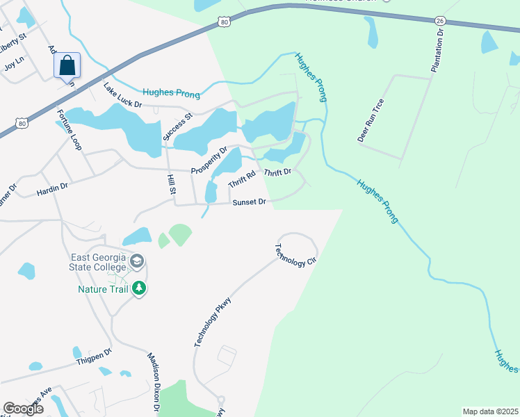 map of restaurants, bars, coffee shops, grocery stores, and more near 862 Sunset Drive in Swainsboro