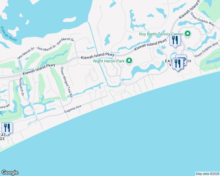 map of restaurants, bars, coffee shops, grocery stores, and more near 4271 Mariners Watch in Johns Island