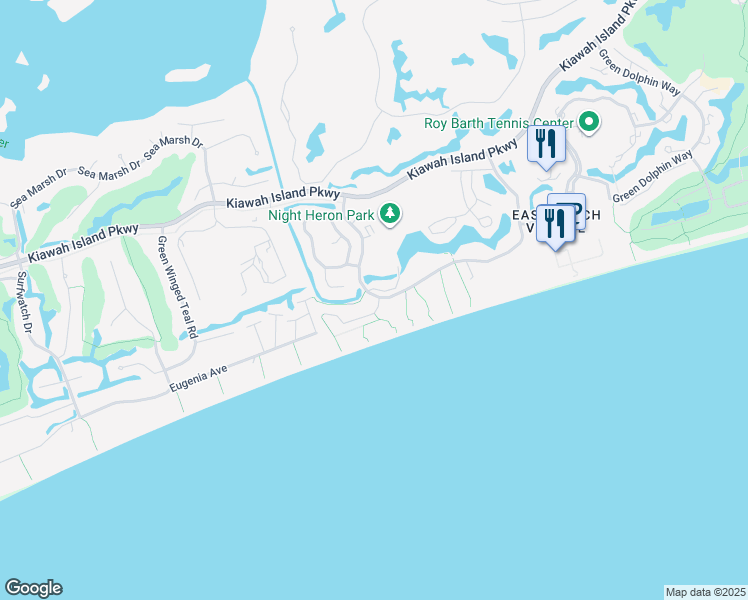 map of restaurants, bars, coffee shops, grocery stores, and more near 4137 Bulrush Lane in Johns Island