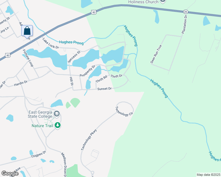 map of restaurants, bars, coffee shops, grocery stores, and more near 862 Sunset Drive in Swainsboro