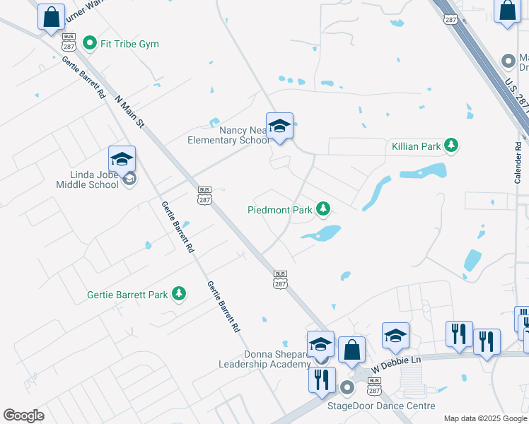 map of restaurants, bars, coffee shops, grocery stores, and more near 1420 Ravenwood Drive in Mansfield
