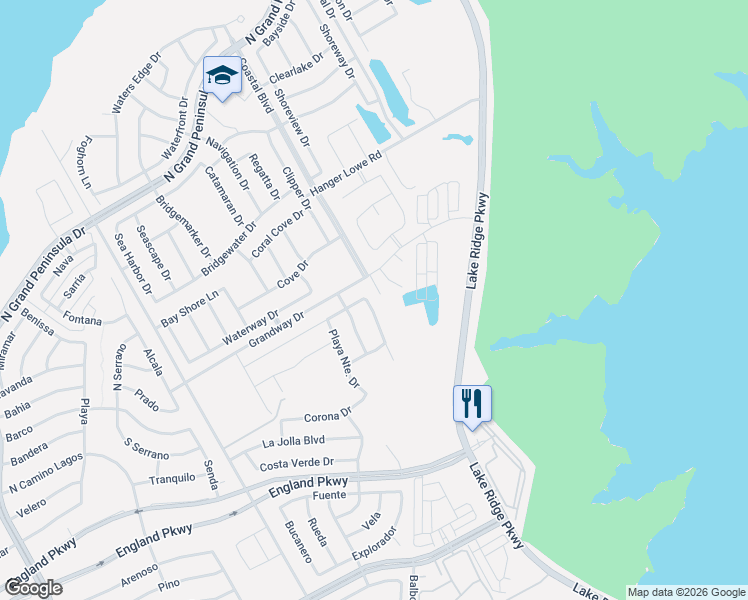 map of restaurants, bars, coffee shops, grocery stores, and more near 7112 Playa Imperial Ln in Grand Prairie