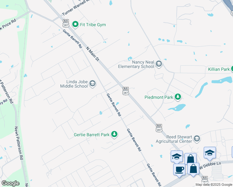 map of restaurants, bars, coffee shops, grocery stores, and more near 210 Rock Tree Court in Mansfield