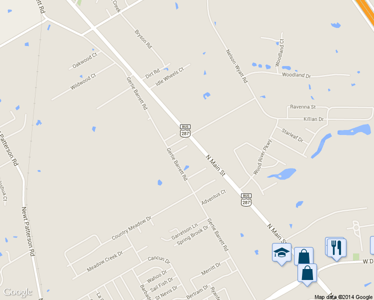 map of restaurants, bars, coffee shops, grocery stores, and more near 210 Rock Tree Court in Mansfield