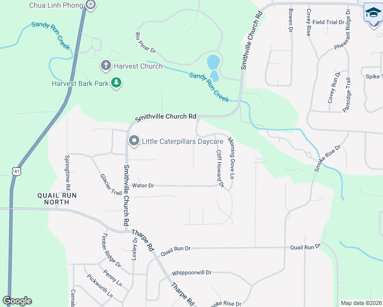 map of restaurants, bars, coffee shops, grocery stores, and more near 110 Turtle Dove Court in Warner Robins