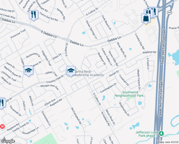 map of restaurants, bars, coffee shops, grocery stores, and more near 600 Sassafras Road in Arlington