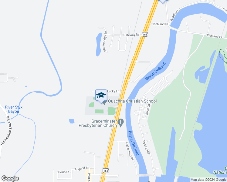map of restaurants, bars, coffee shops, grocery stores, and more near 128 Lucky Lane in Monroe