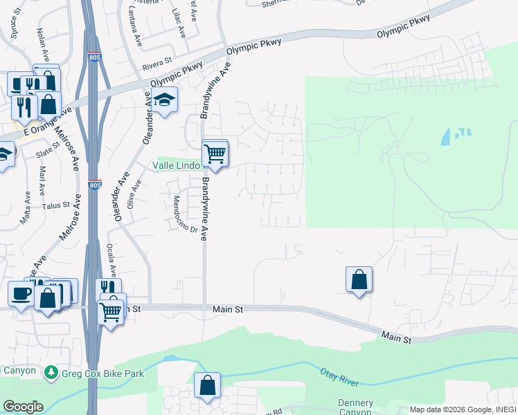 map of restaurants, bars, coffee shops, grocery stores, and more near 1675 Pelican Point Court in Chula Vista