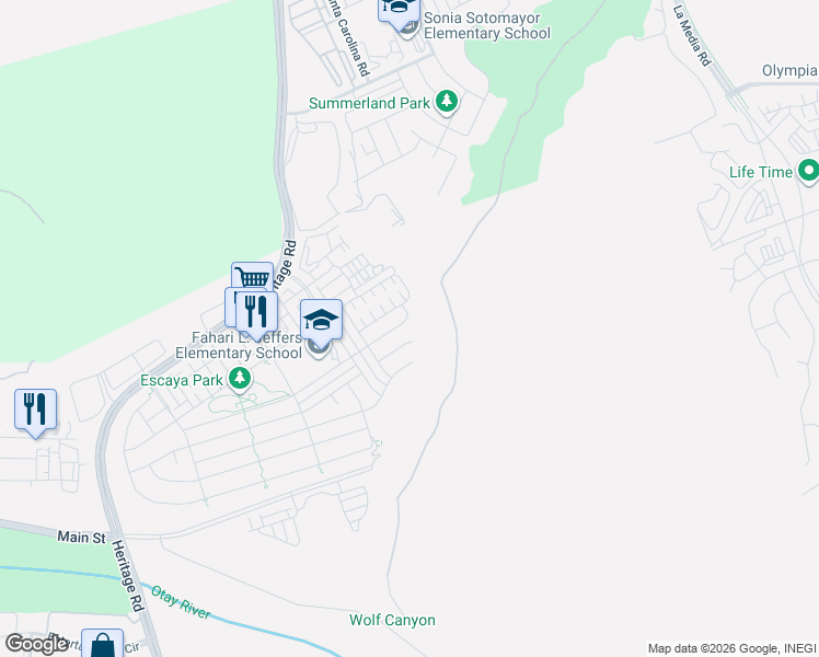 map of restaurants, bars, coffee shops, grocery stores, and more near 1237 Calle Deceo in Chula Vista