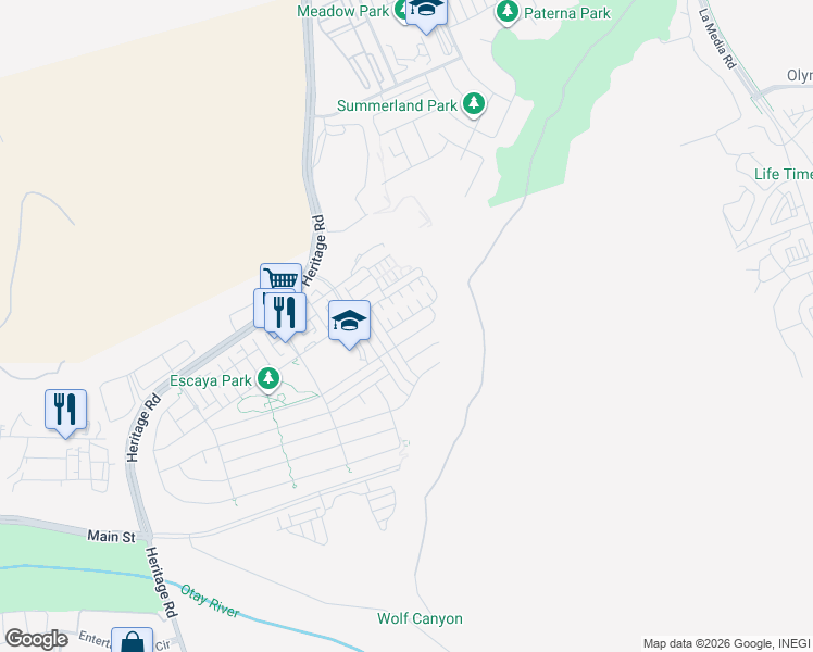map of restaurants, bars, coffee shops, grocery stores, and more near 1234 Camino Prado in Chula Vista