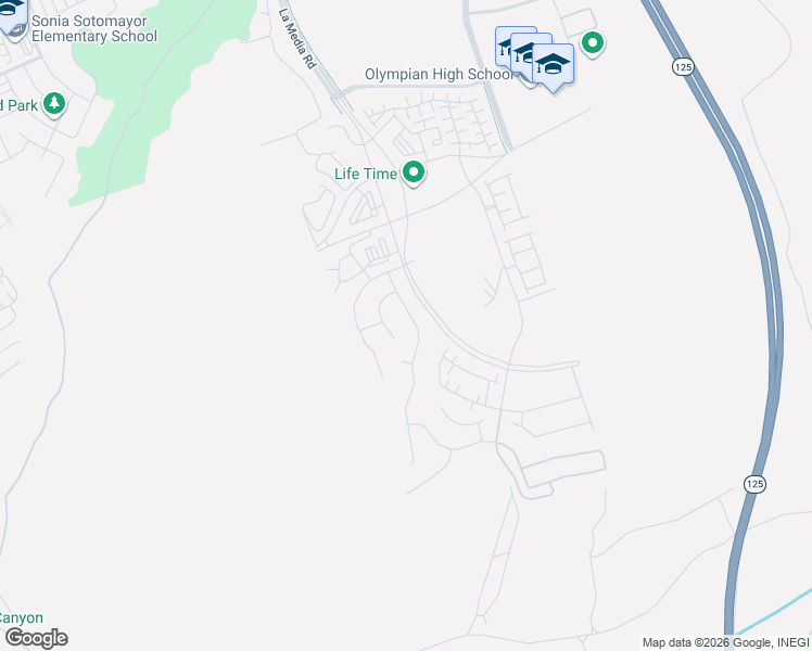 map of restaurants, bars, coffee shops, grocery stores, and more near La Media Road in Chula Vista