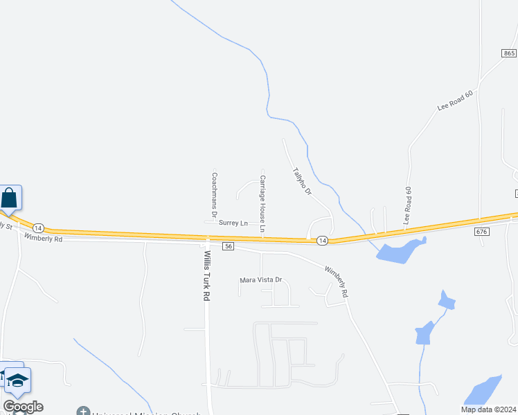 map of restaurants, bars, coffee shops, grocery stores, and more near 119 Carriage House Lane in Auburn