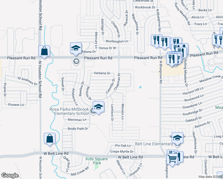 map of restaurants, bars, coffee shops, grocery stores, and more near 748 Cayotillo Street in Lancaster