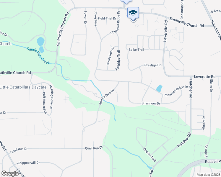 map of restaurants, bars, coffee shops, grocery stores, and more near 505 Pheasant Ridge Drive in Warner Robins