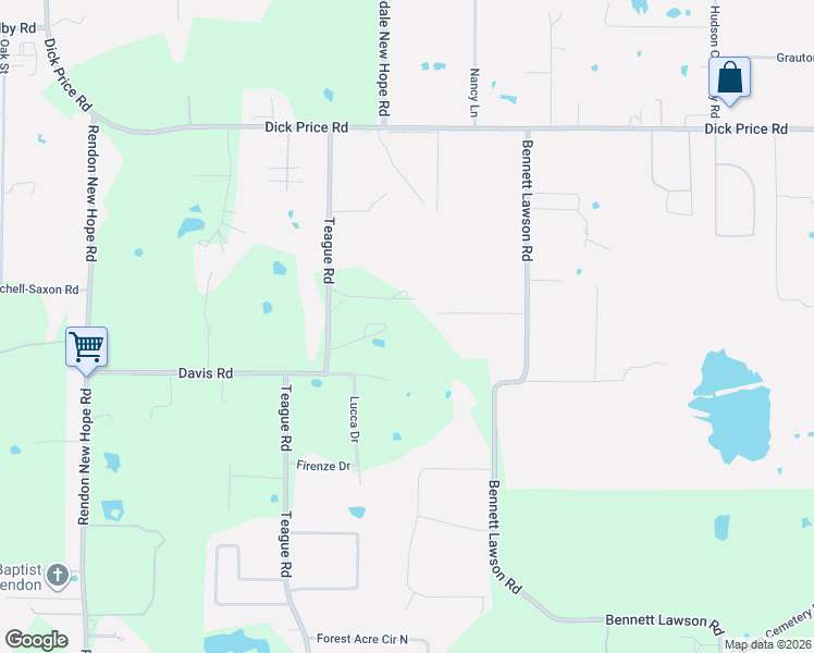 map of restaurants, bars, coffee shops, grocery stores, and more near 5386 Bennett Lawson Road in Mansfield