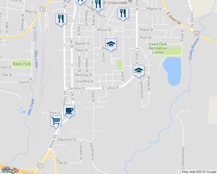 map of restaurants, bars, coffee shops, grocery stores, and more near 1111 Fulton Street in Minden