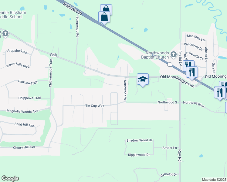 map of restaurants, bars, coffee shops, grocery stores, and more near 4926 Players Loop in Shreveport