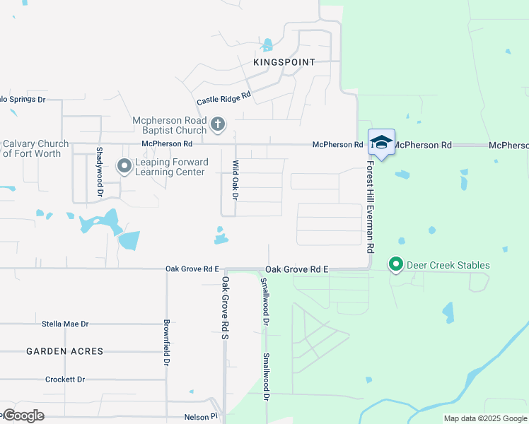 map of restaurants, bars, coffee shops, grocery stores, and more near 1465 Pine Lane in Fort Worth