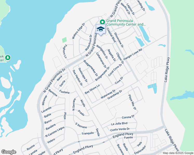 map of restaurants, bars, coffee shops, grocery stores, and more near 6967 Bridgemarker Drive in Grand Prairie