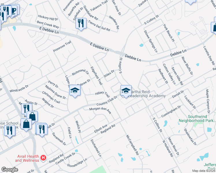 map of restaurants, bars, coffee shops, grocery stores, and more near 8308 Atherton Street in Arlington