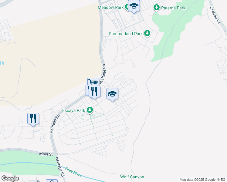 map of restaurants, bars, coffee shops, grocery stores, and more near 1124 Calle Obsidiana in Chula Vista