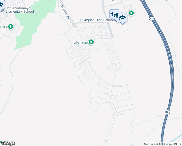map of restaurants, bars, coffee shops, grocery stores, and more near 1791 Rock Mountain Road in Chula Vista