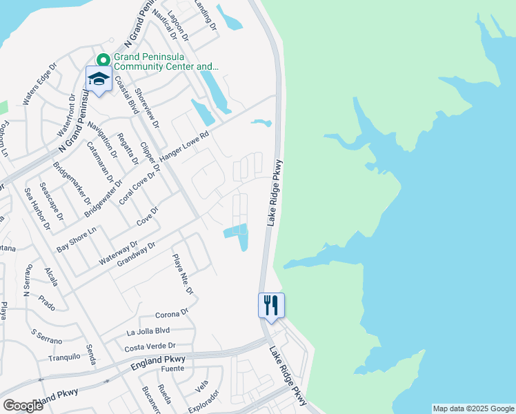 map of restaurants, bars, coffee shops, grocery stores, and more near 7200-7534 Lake Ridge Parkway in Cedar Hill