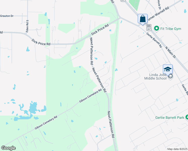 map of restaurants, bars, coffee shops, grocery stores, and more near 5540 Newt Patterson Road in Mansfield