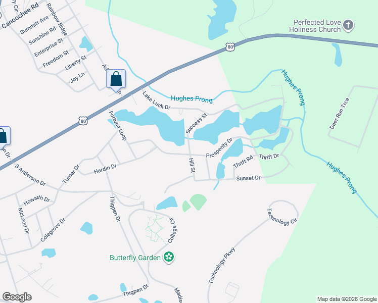 map of restaurants, bars, coffee shops, grocery stores, and more near 783 Prosperity Drive in Swainsboro