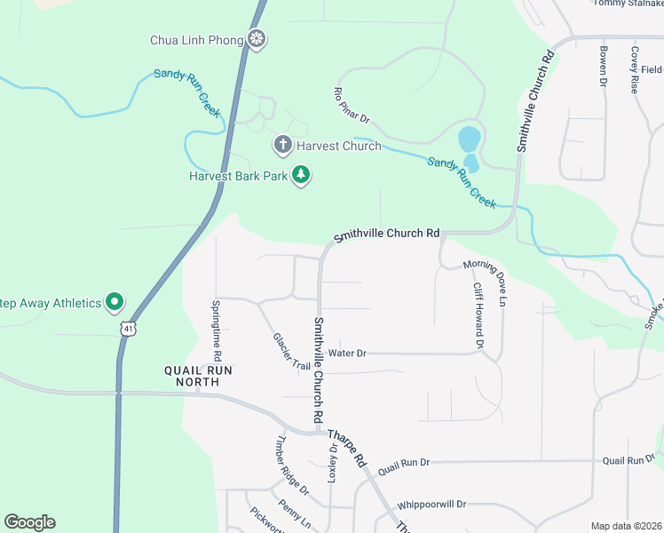 map of restaurants, bars, coffee shops, grocery stores, and more near 636 Smithville Church Road in Warner Robins
