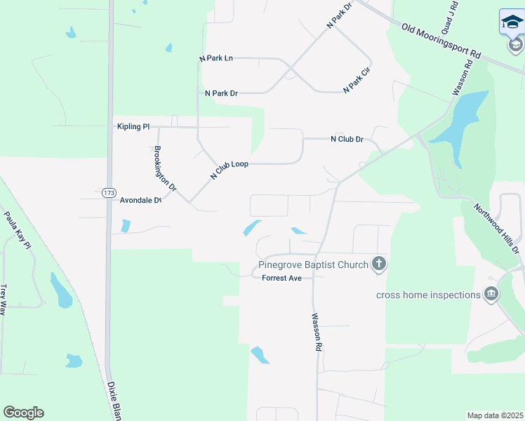 map of restaurants, bars, coffee shops, grocery stores, and more near 6770 Whitten Drive in Shreveport