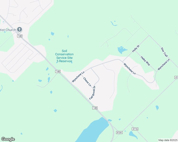 map of restaurants, bars, coffee shops, grocery stores, and more near 2552 Fall Brook Drive in Crandall