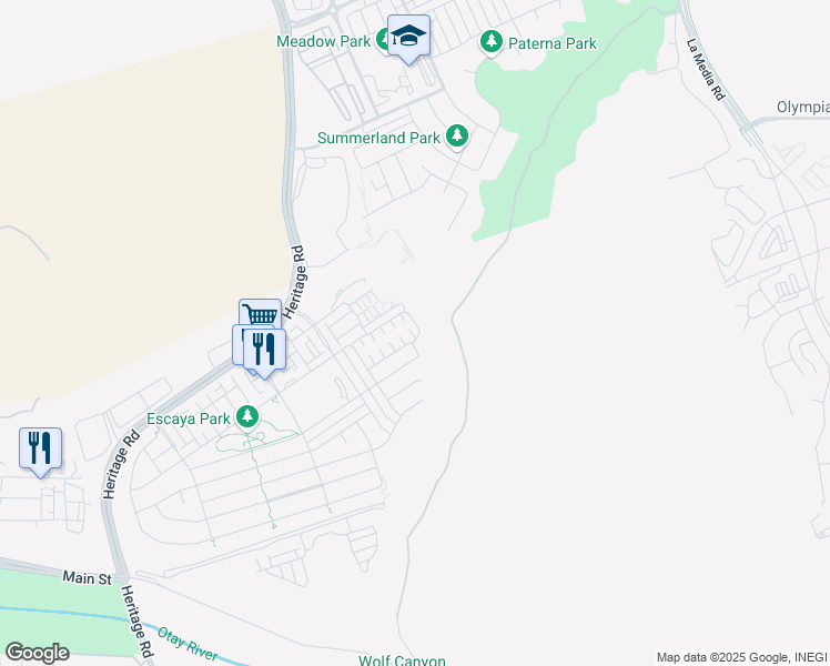 map of restaurants, bars, coffee shops, grocery stores, and more near 1394 Camino Carmelo in Chula Vista