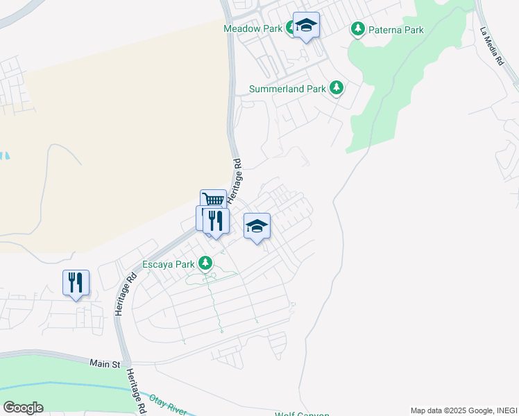 map of restaurants, bars, coffee shops, grocery stores, and more near 1114 Calle Oroblanco in Chula Vista