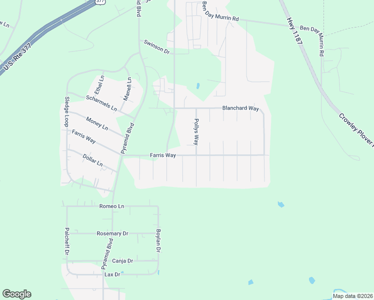 map of restaurants, bars, coffee shops, grocery stores, and more near 5600 Pollys Way in Fort Worth
