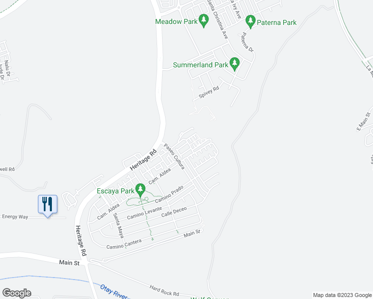 map of restaurants, bars, coffee shops, grocery stores, and more near 1167 Calle Obsidiana in Chula Vista