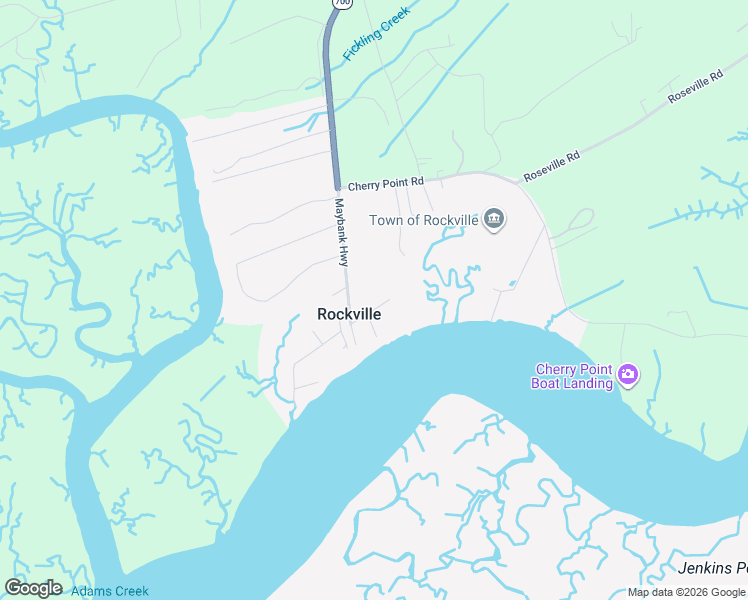 map of restaurants, bars, coffee shops, grocery stores, and more near 2519 Grace Chapel Road in Wadmalaw Island