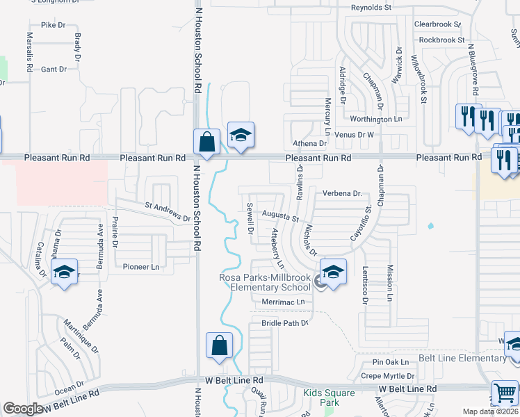 map of restaurants, bars, coffee shops, grocery stores, and more near 819 Tifton Court in Lancaster