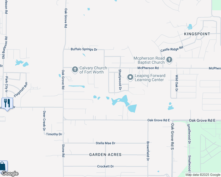 map of restaurants, bars, coffee shops, grocery stores, and more near 10649 Towerwood Drive in Fort Worth