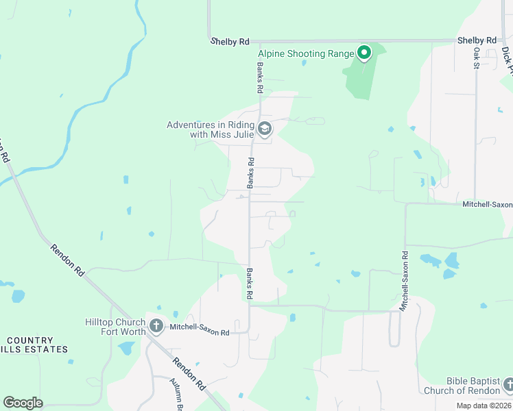 map of restaurants, bars, coffee shops, grocery stores, and more near 5665 Banks Road in Fort Worth