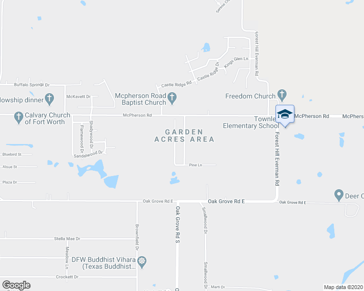 map of restaurants, bars, coffee shops, grocery stores, and more near 10628 Wild Oak Drive in Fort Worth