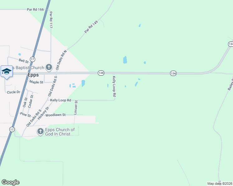 map of restaurants, bars, coffee shops, grocery stores, and more near 414 Kelly Loop Road in Epps
