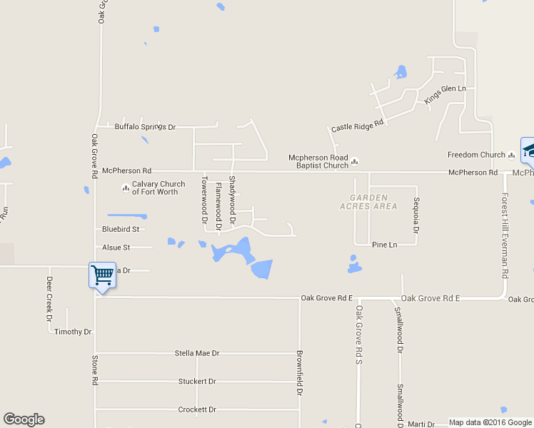 map of restaurants, bars, coffee shops, grocery stores, and more near 1171 Rusticwood Court in Fort Worth