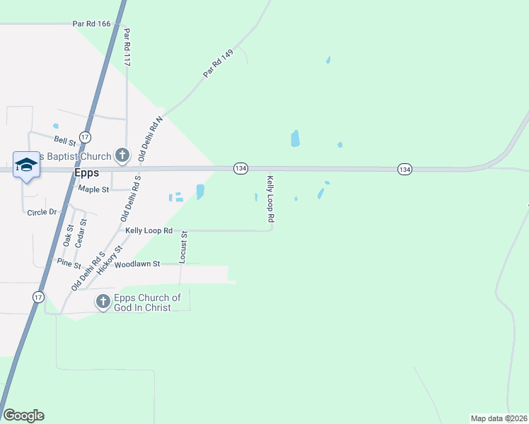 map of restaurants, bars, coffee shops, grocery stores, and more near 414 Kelly Loop Road in Epps