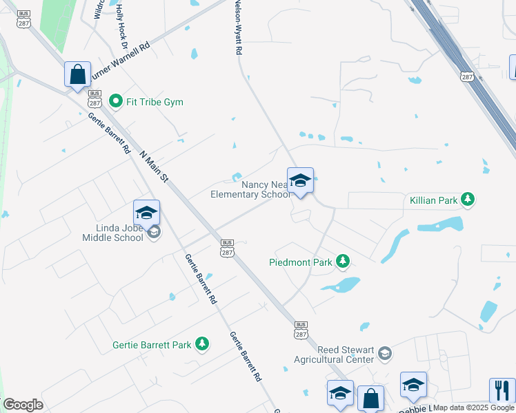 map of restaurants, bars, coffee shops, grocery stores, and more near 200 Nelson-Wyatt Road in Mansfield