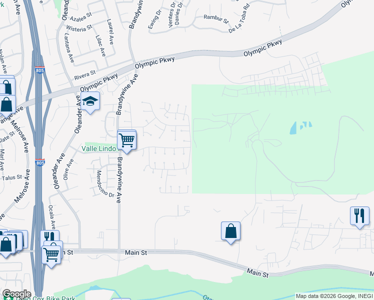 map of restaurants, bars, coffee shops, grocery stores, and more near 684 False Point Court in Chula Vista