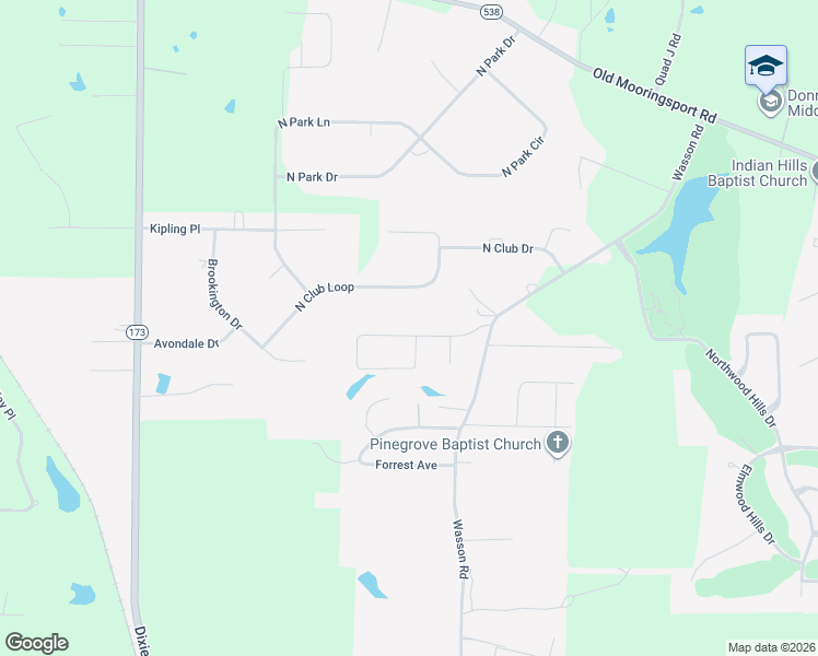 map of restaurants, bars, coffee shops, grocery stores, and more near 6750 Spring Valley Drive in Shreveport